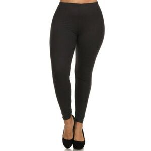 X-Plus 3X-5X LEGGINGSize Womens Buttery Soft Basic‎ Solid Leggings Black